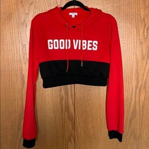 Ardene’s “Good Vibes” Cropped Hoodie